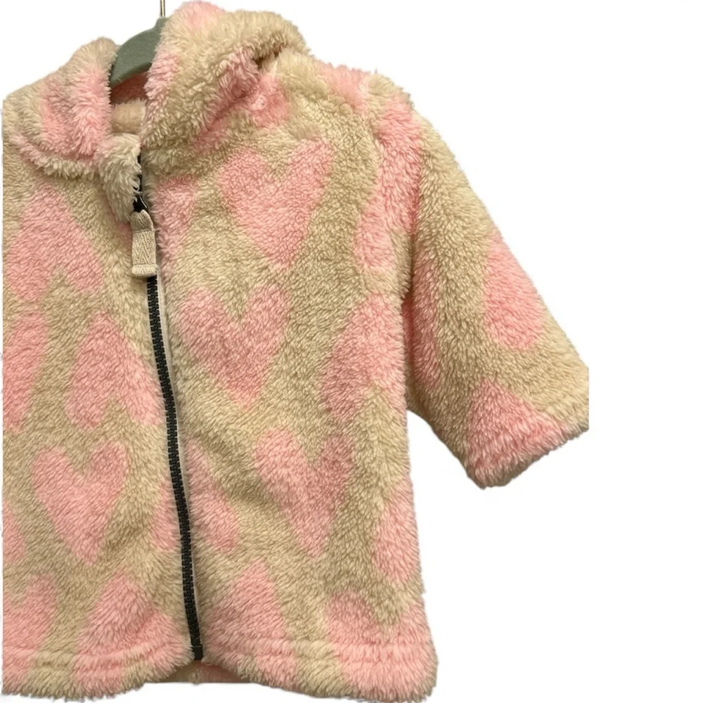 Hanna Andersson Hearts Baby Marshmallow Fleece Jacket size 3-6 months - Picture 4 of 7